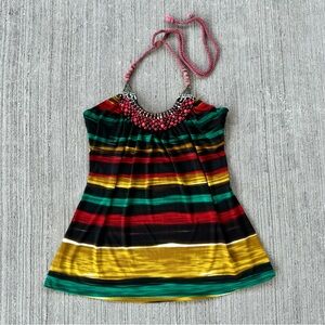 Y2K vintage Wet Seal halter striped tank top blouse